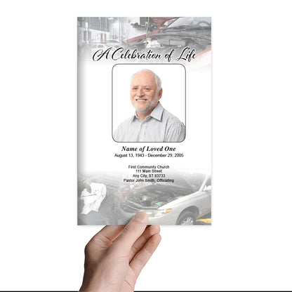 Car Mechanic Funeral Program Template.