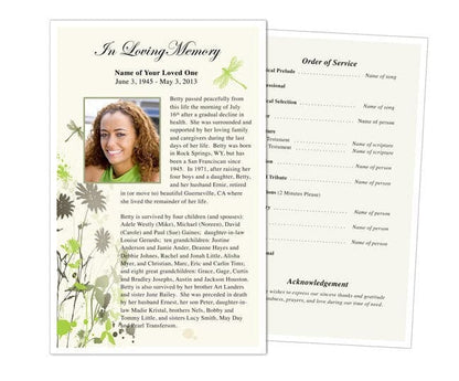 Dragonfly Funeral Flyer Template.