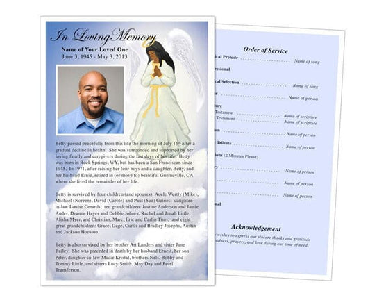 Angel Funeral Flyer Template.