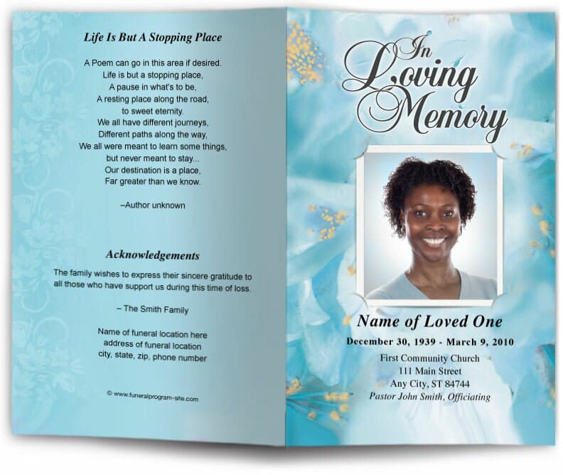 Lavender Funeral Program Template.