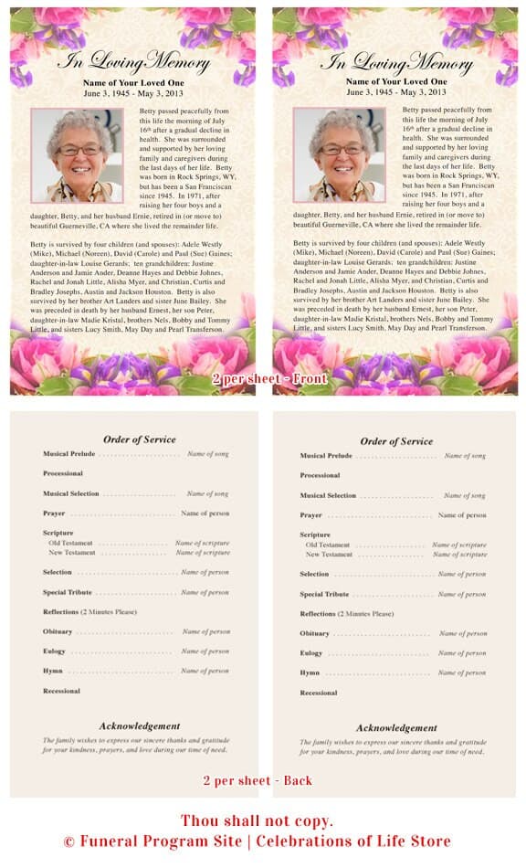 Golden Funeral Flyer Template.