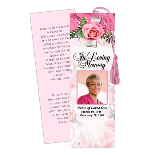 Precious Memorial Bookmark Template.