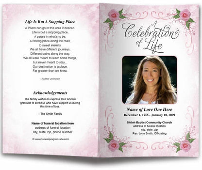 Lovely Funeral Program Template.