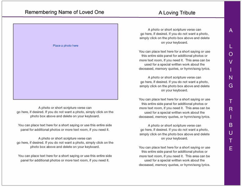 Imagine 8-Sided Funeral Graduated Program Template.