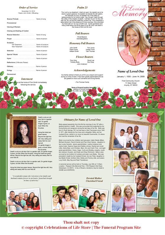Austere Trifold Funeral Brochure Template.