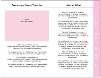 Petals 8-Sided Funeral Graduated Program Template.