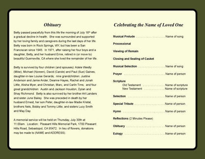 Grande Funeral Program Template.