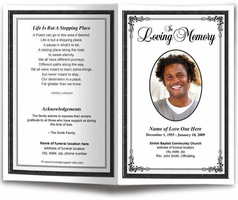 Creative Funeral Program Template.