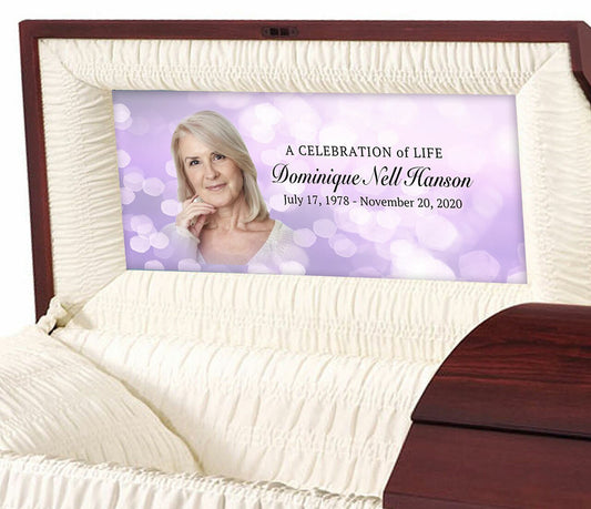 Custom Casket Panel Insert - Bokeh Design.