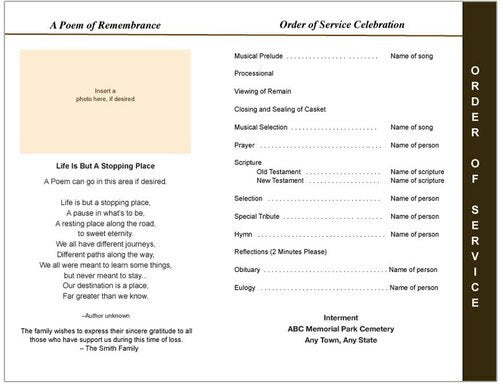 Kenya 8-Sided Funeral Graduated Program Template.