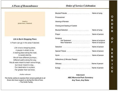 Kenya 8-Sided Funeral Graduated Program Template.