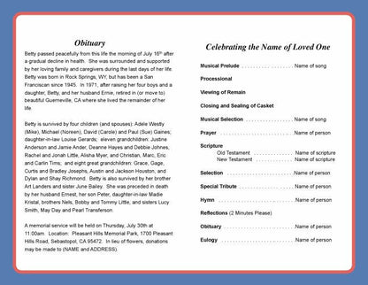 Army Funeral Program Template.