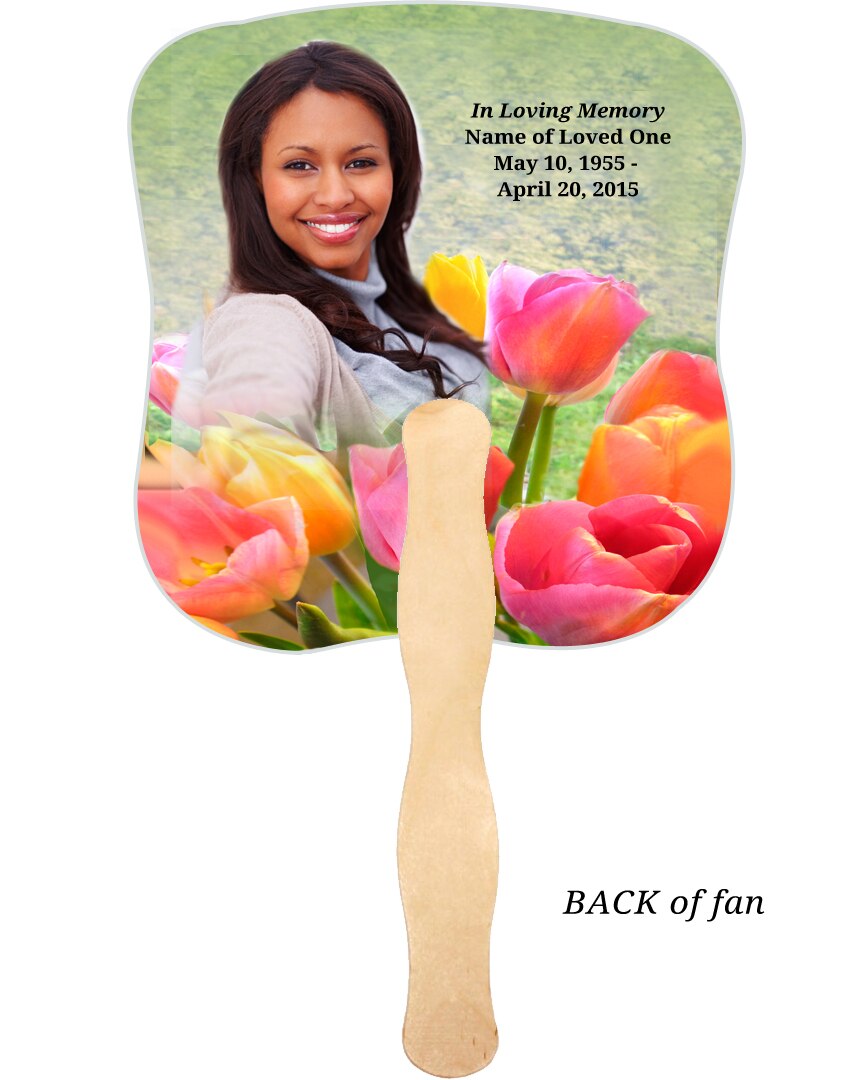 Harvest Cardstock Memorial Fan With Wooden Handle (Pack of 10).