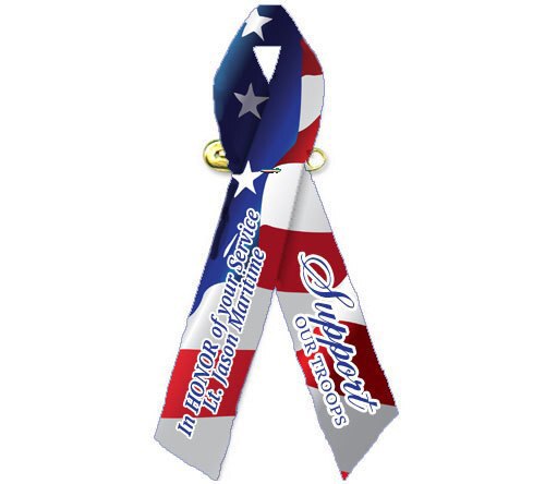 Military Patriotic Support Our Troops Ribbon (U.S. Flag) – Funeral ...