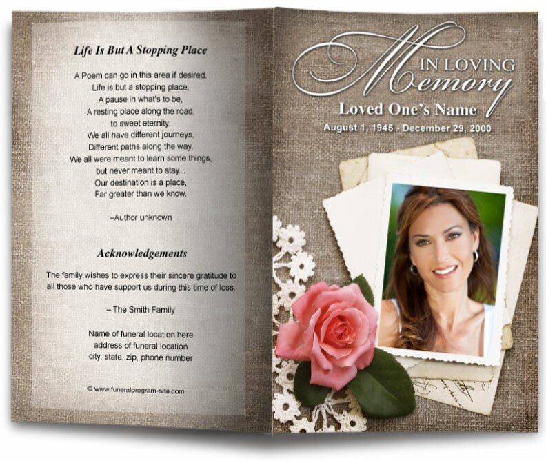 Tiffany Funeral Program Template.