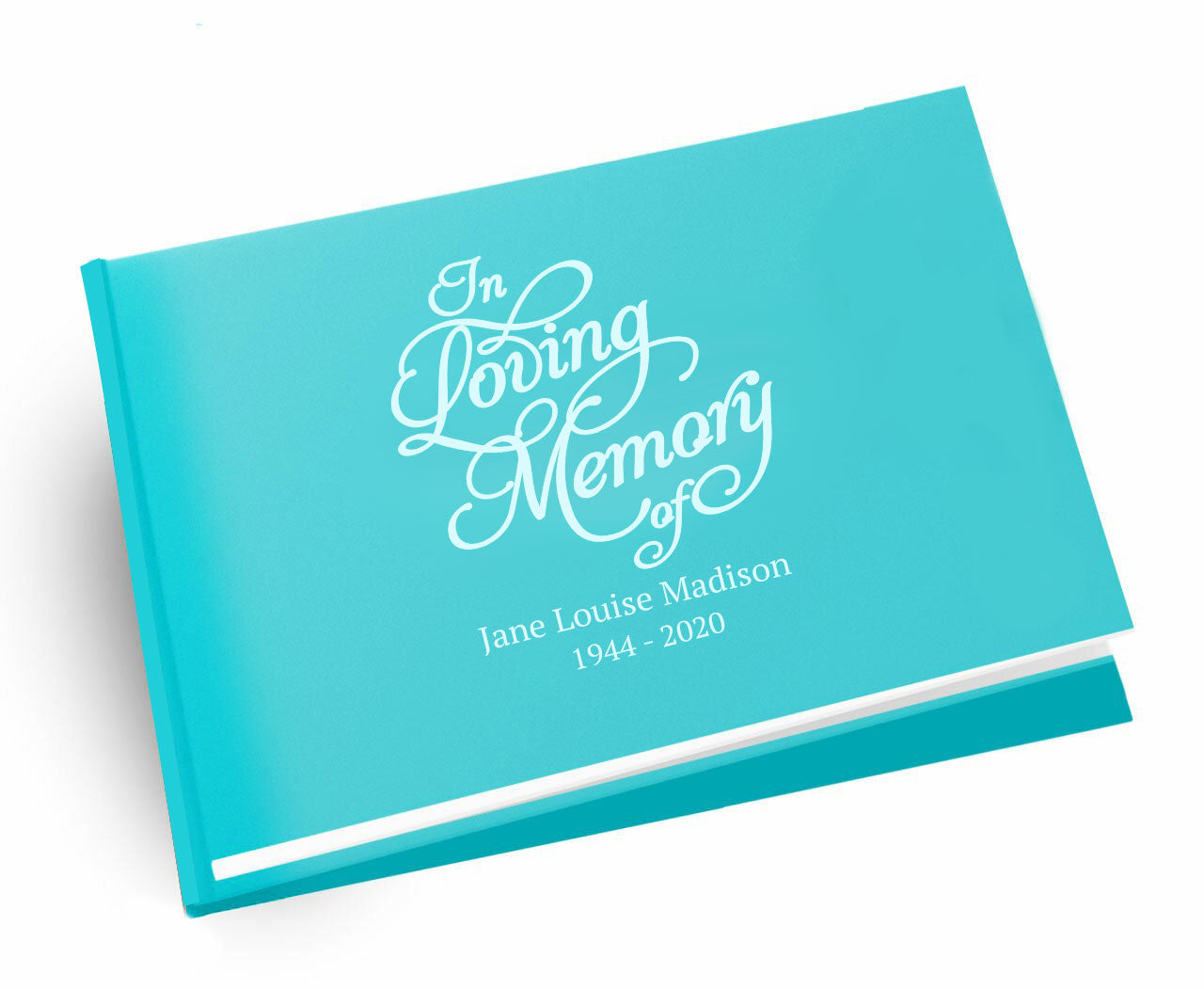 In Loving Memory Landscape Linen Funeral Guest Book