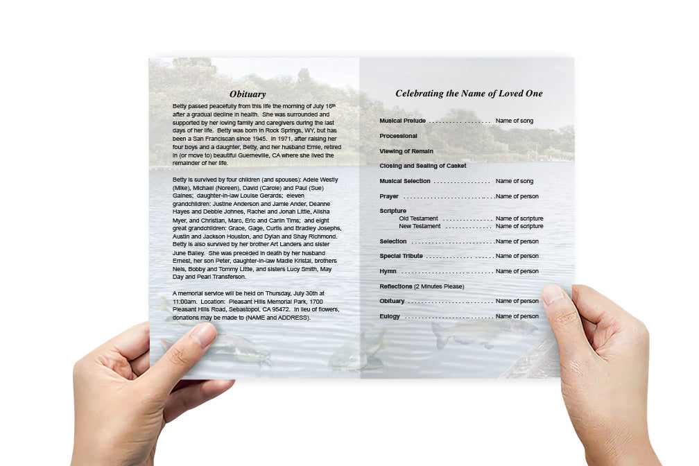 Fish Funeral Program Design Catfish Funeral Program Template – Funeral Program-Site Funeral ...