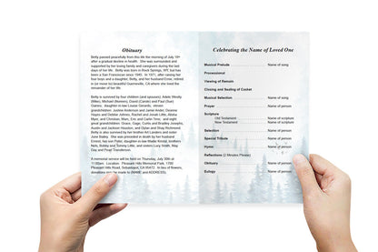 Snowy Mountain Funeral Program Template.