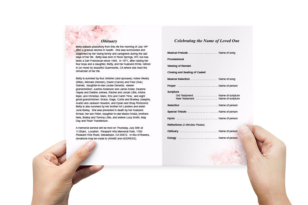 Reminisce Funeral Program Template.