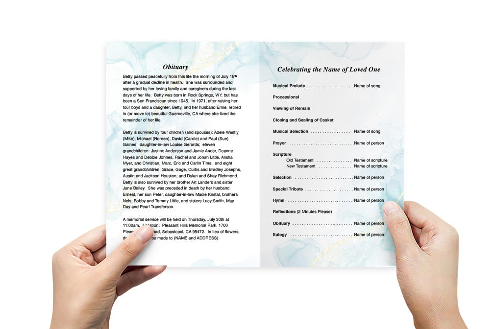 Acrylic Funeral Program Template.