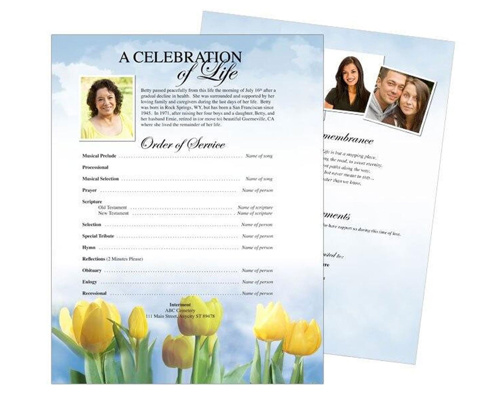 Inspire Funeral Flyer Template.