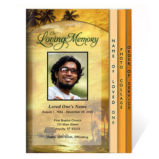 Island 8-Sided Funeral Graduated Program Template.