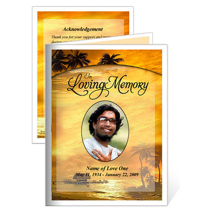Island Small Memorial Card Template.
