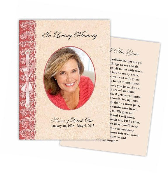 Jasper Small Memorial Card Template.