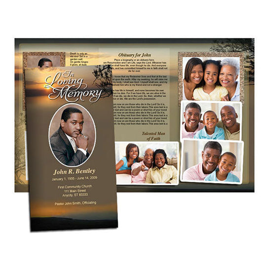 Air Bubbles Trifold Funeral Program Template