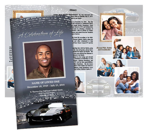 Highend Cars Trifold Funeral Brochure Template