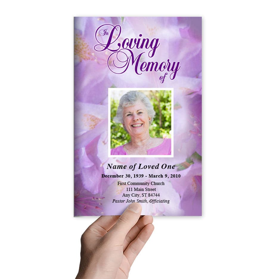 Lavender Funeral Program Template.