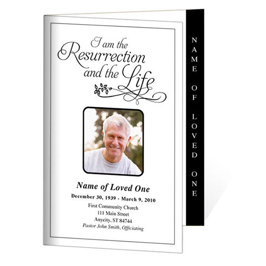 Life 4-Sided Graduated Funeral Program Template.
