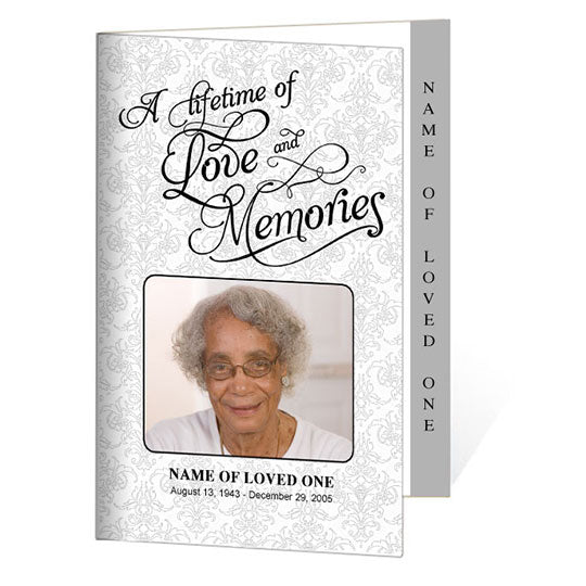 Lifetime 4-Sided Graduated Funeral Program Template.