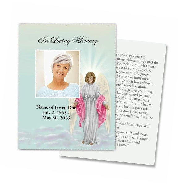 Angelina Small Memorial Card Template.
