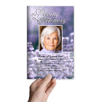 Lilac Funeral Program Template.