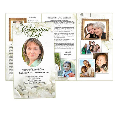 Lily Tri Fold Funeral Brochure Template.