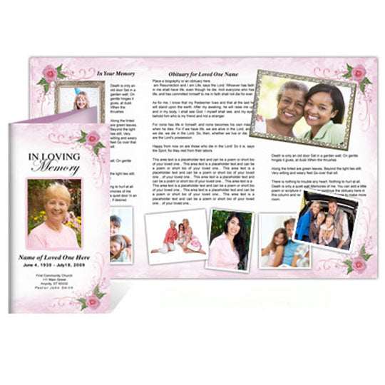 Lovely TriFold Funeral Brochure Template.