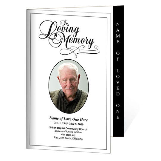 Loving 4-Sided Graduated Funeral Program Template.