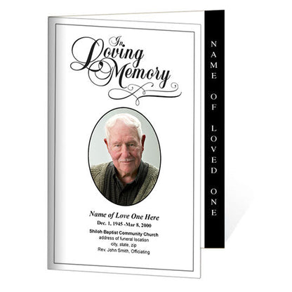 Loving 4-Sided Graduated Funeral Program Template.