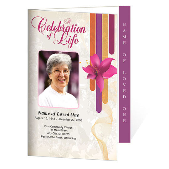 Lucia 4-Sided Graduated Funeral Program Template.