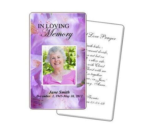 Lavender Prayer Card Template.