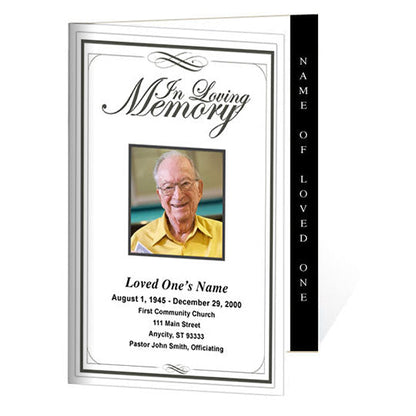 Madison 4-Sided Graduated Funeral Program Template.