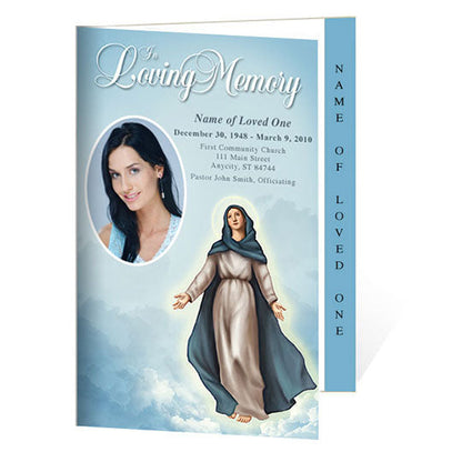 Mary 4-Sided Graduated Funeral Program Template.