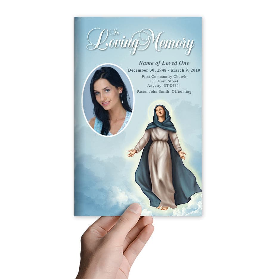 Mary Funeral Program Template.