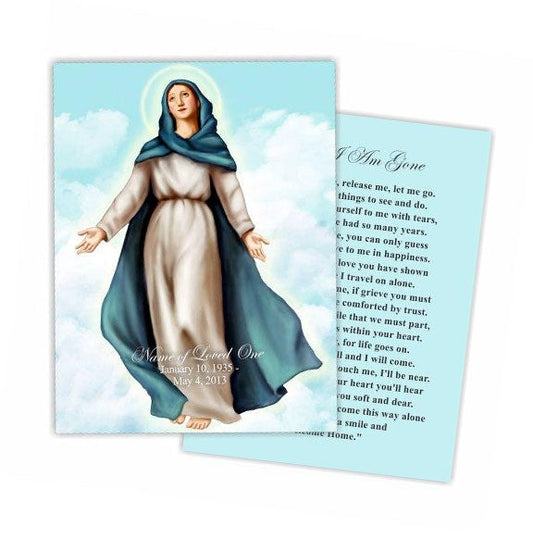 Mary Small Memorial Card Template.