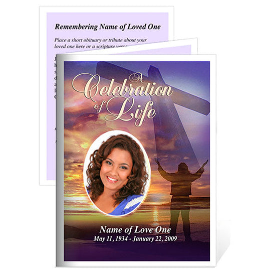 Worship Small Memorial Card Template.