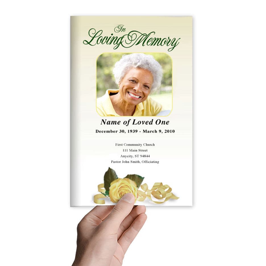 Memory Funeral Program Template.