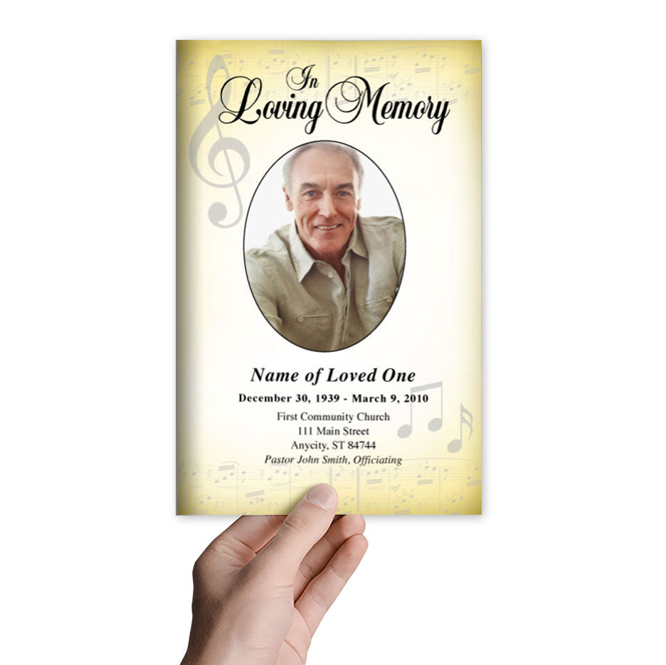 Musical Funeral Program Template.