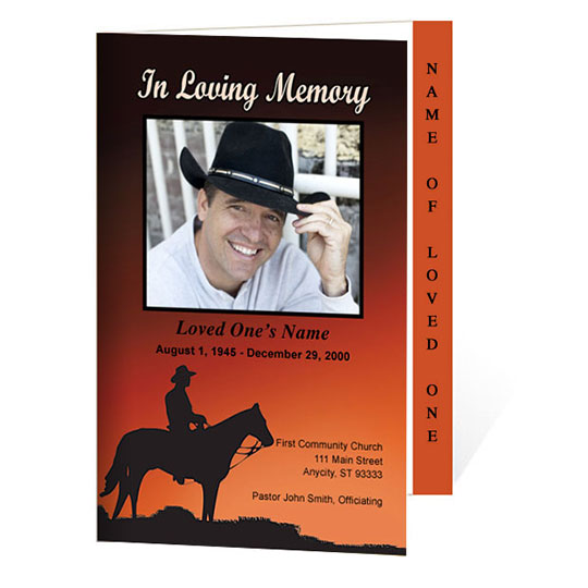 Mustang 4-Sided Graduated Funeral Program Template.