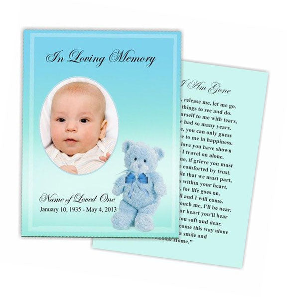 Nursery Boy Small Memorial Card Template.